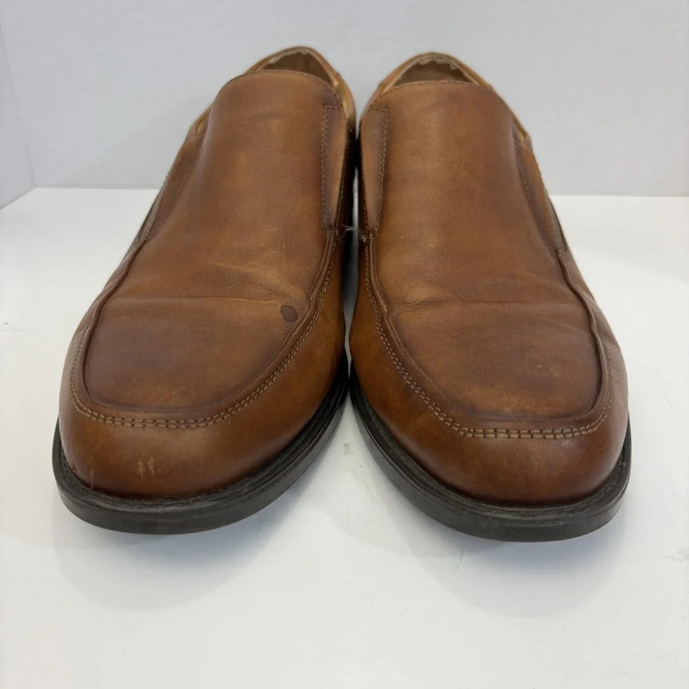 Florsheim Comfortech Slip On Oxford Dress Shoes Men 10.5 Brown Leather Ortholite